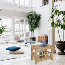 Load image into Gallery viewer, Teak Wood Balinas Side Table/Stool with Shelf for Home Gym, Yoga Studio or Exercise Room