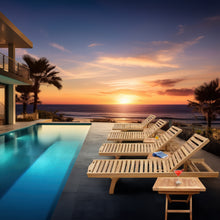 Load image into Gallery viewer, Teak Wood Key West Outdoor Pool Lounger