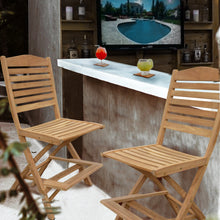 Load image into Gallery viewer, Teak Wood Oceanview Folding Outdoor Barstool