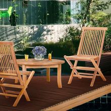 Load image into Gallery viewer, Teak Wood Seaside Outdoor Folding Side Chair, set of 2
