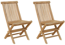 Load image into Gallery viewer, Teak Wood Seaside Outdoor Folding Side Chair, set of 2
