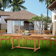 Load image into Gallery viewer, Teak Wood Santa Cruz Oval Double Extension Dining Table, 78 to 118 inches
