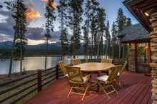 Load image into Gallery viewer, 7 Piece Teak Wood Lauderdale Patio Dining Set with Round to Oval Extension Table, 2 Arm Chairs and 4 Side Chairs