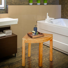 Load image into Gallery viewer, Teak Wood Siesta Key Corner Shower Stool
