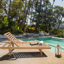 Load image into Gallery viewer, Teak Wood Key West Outdoor Pool Lounger