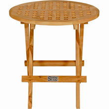 Load image into Gallery viewer, Teak Wood Bahama Round Folding Picnic Table with Carry Handle