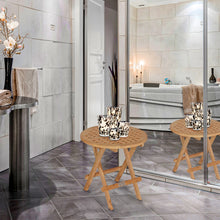 Load image into Gallery viewer, Teak Wood Havana Round Folding Bathroom Table