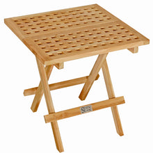 Load image into Gallery viewer, Teak Wood Bahama Square Folding Picnic Table with Carry Handle