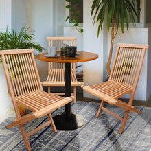 Load image into Gallery viewer, Teak Wood Seaside Outdoor Folding Side Chair, set of 2