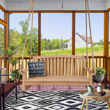 Load image into Gallery viewer, Teak Wood San Jose Double Outdoor Porch Swing, 4 foot