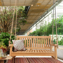 Load image into Gallery viewer, Teak Wood San Juan Double Outdoor Porch Swing, 4 foot