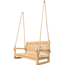 Load image into Gallery viewer, Teak Wood San Juan Double Outdoor Porch Swing, 4 foot