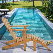 Load image into Gallery viewer, Teak Wood Seven Seas Adirondack Chair with Pull-Away Footstool