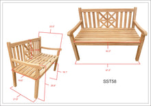 Load image into Gallery viewer, Teak Wood Arizona Outdoor Patio Bench, 4 Foot