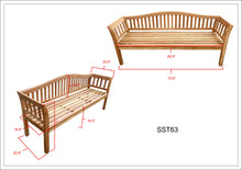 Load image into Gallery viewer, Teak Wood Oklahoma Outdoor Patio Bench, 6 Foot