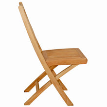 Load image into Gallery viewer, Teak Wood Naples Outdoor Folding Side Chair, set of 2