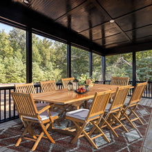 Load image into Gallery viewer, 9 Piece Teak Wood Santa Monica Patio Dining Set with Rectangular Extension Table, 2 Folding Arm Chairs and 6 Folding Side Chairs