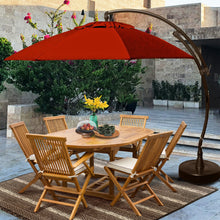 Load image into Gallery viewer, 7 Piece Teak Wood Lauderdale Patio Dining Set with Round to Oval Extension Table, 2 Arm Chairs and 4 Side Chairs