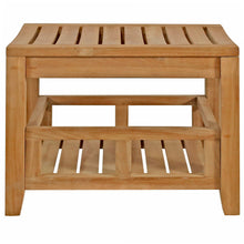 Load image into Gallery viewer, Teak Wood Malibu Shower Stool With Shelf
