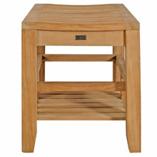 Load image into Gallery viewer, Teak Wood Malibu Shower Stool With Shelf
