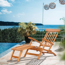 Load image into Gallery viewer, Teak Wood Siesta Key Outdoor Steamer Chair
