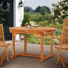 Load image into Gallery viewer, Teak Wood Ocean Beach Round to Oval Outdoor Extension Table
