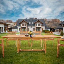 Load image into Gallery viewer, Teak Wood Santa Cruz Oval Double Extension Dining Table, 78 to 118 inches
