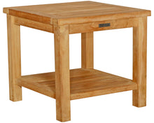 Load image into Gallery viewer, Teak Wood Panama Outdoor End Table With Shelf, large
