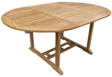 Load image into Gallery viewer, Teak Wood Ocean Beach Round to Oval Outdoor Extension Table
