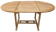 Load image into Gallery viewer, Teak Wood Ocean Beach Round to Oval Outdoor Extension Table
