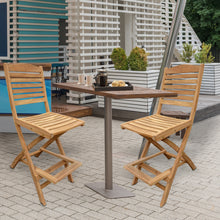 Load image into Gallery viewer, Teak Wood Oceanview Folding Outdoor Barstool
