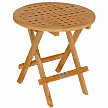 Load image into Gallery viewer, Teak Wood Bahama Round Folding Picnic Table with Carry Handle
