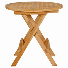 Load image into Gallery viewer, Teak Wood Bahama Round Folding Picnic Table with Carry Handle
