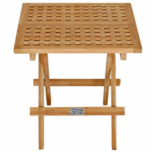 Load image into Gallery viewer, Teak Wood Bahama Square Folding Picnic Table with Carry Handle
