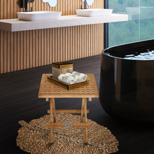 Load image into Gallery viewer, Teak Wood Havana Square Folding Bathroom Table
