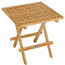 Load image into Gallery viewer, Teak Wood Bahama Square Folding Picnic Table with Carry Handle
