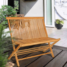 Load image into Gallery viewer, Teak Wood Las Palmas Portable Double Folding Bench
