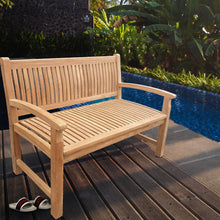 Load image into Gallery viewer, Teak Wood El Mar Teak Outdoor Bench, 4 Foot
