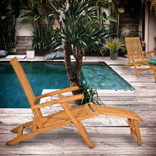 Load image into Gallery viewer, Teak Wood Acapulco Outdoor Steamer Chair
