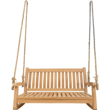 Load image into Gallery viewer, Teak Wood San Juan Double Outdoor Porch Swing, 4 foot
