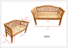 Load image into Gallery viewer, Teak Wood Oklahoma Outdoor Patio Bench, 4 Foot
