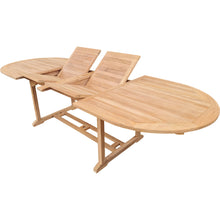 Load image into Gallery viewer, Teak Wood Santa Cruz Oval Double Extension Dining Table, 78 to 118 inches
