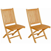 Load image into Gallery viewer, Teak Wood Naples Outdoor Folding Side Chair, set of 2
