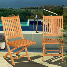 Load image into Gallery viewer, Teak Wood Naples Outdoor Folding Side Chair, set of 2
