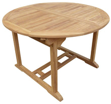 Load image into Gallery viewer, Teak Wood Ocean Beach Round to Oval Outdoor Extension Table
