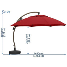 Load image into Gallery viewer, Sun Garden 13 Ft. Easy Sun Cantilever Umbrella and Parasol, the Original from Germany, Indigo Blue Canopy with Bronze Frame
